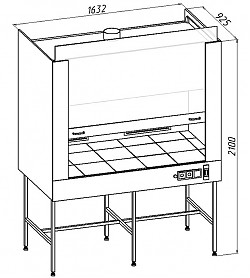 Вытяжной шкаф для муфельных печей «СТАНДАРТ» (1632мм)